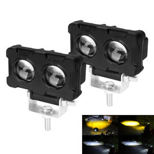 <span class=keywords><strong>2</strong></span> Lens çift renk beyaz sarı araba Led far motosiklet sis farları Mini sürüş işıkları için motosiklet Led ışık - Product Image 1