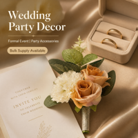 Korsase Pernikahan Buatan dari Sutra, Mawar, dan Anyelir, Bunga Pergelangan Tangan Multi Warna, Bros Bunga Pengantin untuk Tamu Pernikahan, Boutonniere Pengantin Pria