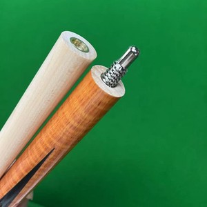 Taco de billar chino de 145 pulgadas, de madera blanca, de una pieza, con unión de latón, duradero, para juegos de snooker y billar. - Product Image 1