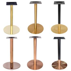 Base de table à manger minimaliste en acier inoxydable or rose, piétement rond à colonne unique pour salon (vente en gros) - Product Image 4