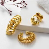 HENGSEN Design Meilleures ventes Manchette d'oreille en cuivre plaqué or 18 carats, non percée, pour cartilage, Bijoux pour femme