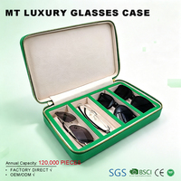Boîte d'emballage de lunettes de soleil personnalisée en cuir végétalien pour femmes boîte d'organisation de lunettes de soleil de voyage pour hommes boîte de lunettes de soleil