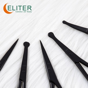 Eliter-Tijeras de manicura de acero inoxidable, cuchillas rectas afiladas, cutículas negras, curvas, venta al por mayor - Product Image 4