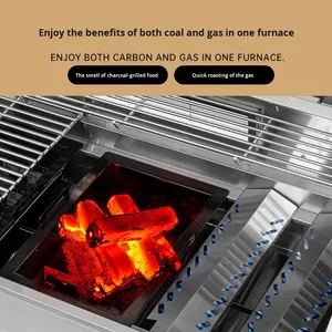 Barbecue <span class=keywords><strong>a</strong></span> <span class=keywords><strong>Gas</strong></span> da Incasso per Cortile di Villa e Cucina Esterna con Comoda Opzione <span class=keywords><strong>a</strong></span> Carbonella - Product Image 3
