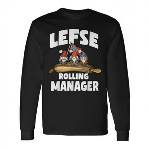Lefse Rolling Manager Chemise à manches longues et col rond pour adulte sur le thème de la nourriture norvégienne scandinave - Product Image 2