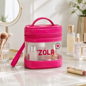Private Label <b>Transparent</b> PVC Square <b>Bag</b> with Zipper Handle Custom Logo Cosmetic Organizer Pouch for Travel Essentials - Product Image 1
