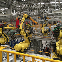 Ligne de production de soudage BIW pour l'automobile |   Système de soudage par points robotisé pour carrosserie avec moteur PLC, 6 robots à entraînement servo-électrique