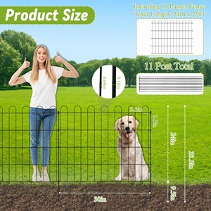Valla Metálica Negra para Jardín, Barrera para Perros Fácil de Montar con Alambre de Hierro Recubierto, Rejilla de Bajo Mantenimiento para Patios - Product Image 4
