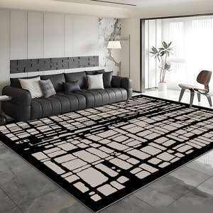 Alfombra Moderna de Diseño Geométrico, Rectangular, Resistente a las Manchas, de Terciopelo Cristal, para Sala de Estar, Sofá, Mesa de Centro, Dormitorio - Product Image 2