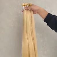 Extensions de cheveux humains vierges de qualité supérieure, double épaisseur, cuticules alignées, blondes, lisses, en vrac, cabello humano