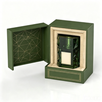 Boîte cadeau de luxe personnalisée vert foncé rigide pour parfum, emballage en carton rigide pour flacons de parfum