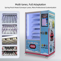 Distributeur automatique de boissons entièrement autonome avec accepteur de monnaie, distributeur de boissons et de collations réfrigérées pour parc d'attractions