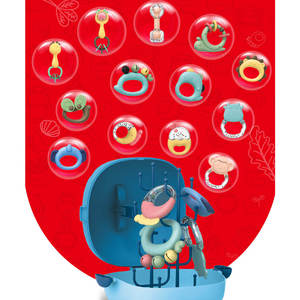 Juguetes educativos tempranos para bebés: Sonajeros de agarre y giratorios, juego de sonajeros mordedores para bebés con caja de almacenamiento con forma de ballena para bebés de 0 a 12 meses - Product Image 5