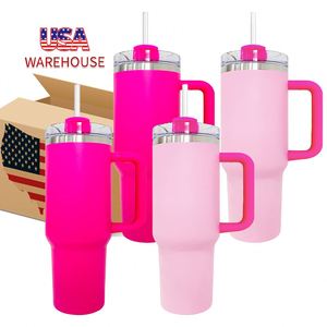Gobelet isotherme rose clair de 40 oz, grande capacité, logo personnalisé, en gros - Product Image 1