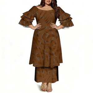 chinese dress ladies YUNZSXJY Summer Dress for Women Elegant Printed Ruffled Party Dress Long  Sleeve Hoilday Beach Dress Full-Waist Hawaiian Dress A-Brown at Amazon  Women's Clothing store main image 1