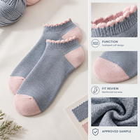 Chaussettes en fibres écologiques, coton et élasthanne, coupe basse, gris royal, tricotées, avec talon et bout renforcés, entretien facile, taille personnalisée