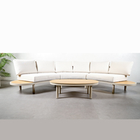 TIPTOP Mobilier de jardin d'extérieur de luxe moderne et de loisirs, canapés d'angle incurvés sectionnels en aluminium de haute qualité et extra larges