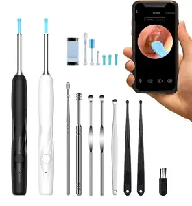 Factory Wholesale Ear Wax Removal Tool Kit Otoscope Camera With 6 LED Light Ear Cleaner With 8 Pcs Set Ear Spoon