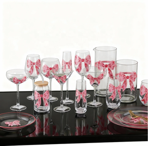 Customized Modern Luxury Soda Glass Wine Glasses with Logo JM and OEM Brand Gift <strong>Box</strong> for <strong>Wedding</strong> Valentine's Day - Product Image 1