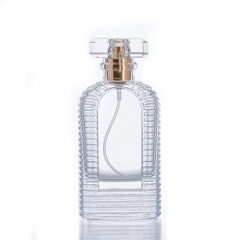 カスタマイズされた香水瓶サプライヤー50ml豪華で透明な詰め替え可能な香水アトマイザーボトル