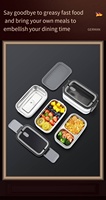 Boîte à Lunch Isotherme en Acier Inoxydable Double Couche Anti-Fuite, Micro-Ondes, Portable, Conteneur Alimentaire Bento pour Camping et Voyages