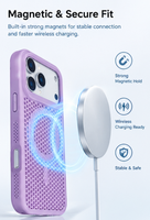 Coque de protection magnétique en nid d'abeille effet peau pour iPhone 18 Pro Max / 17, antichoc et respirante