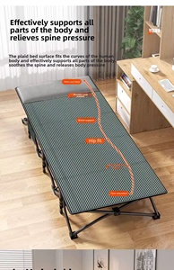 Modern Outdoor 14-Leg <b>Folding</b> <b>Bed</b> & Lounge Chair Portable 600D Oxford Fabric Stainless Steel Frame <b>Bed</b> for Camping YX-1004-1 Min - Product Image 5