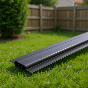 Recinzione da Giardino a Doppia Parete con Lamelle a Catena in HDPE ad Alta Densità, 8 Piedi, con Alette, Colore Nero - Product Image 2