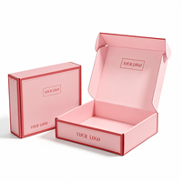 Boîtes d'expédition en carton ondulé rose recyclables, boîtes cadeaux rigides personnalisées avec logo de luxe, étui d'emballage pour papeterie en forme d'avion