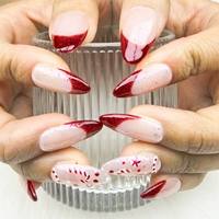 Press-on Nail Red Cat Eye Français Noël Nouveau Style Réutilisable Usine En Gros