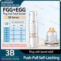Connecteur Métallique Multipolaire Auto-Bloquant Push-Pull Série EGG 3B, Prise Droite Lemo Compatible, FGG, 2-32 Broches