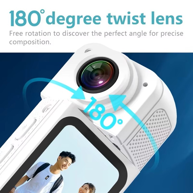 MiniCam 2.7K Ultra Long Battery Life Thumb Sport Camera HD 180° Rotation APP Control Waterproof Outdoor Vlog Mini Body Magnetic