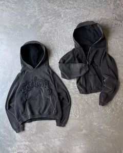 Sudadera con Capucha Extra Grande Personalizada para Hombre, 350 g/m², Poliéster/Algodón, Impermeable, con Bordado Frontal, Impresión Personalizada en Blanco para Unisex, Forrada - Product Image 1