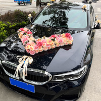 Décoration de voiture de mariage 2026 Big V, fleurs artificielles à ventouse, ensemble complet pour voiture de mariage, flotte de fleurs pour voiture