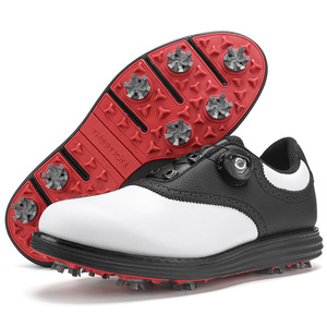 Chaussures de golf pour hommes, semelle extérieure en caoutchouc cloutée antidérapante, talon plat, vêtements décontractés pour sports de plein air - Product Image 1
