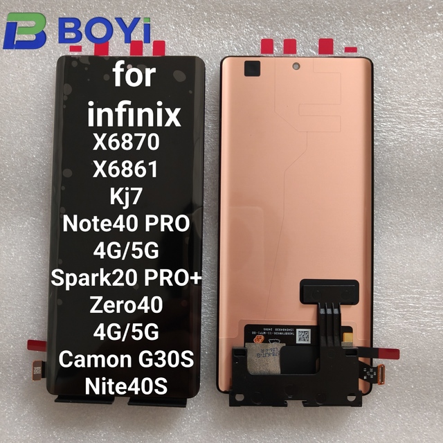 Lcd Screen Display for Infinix Kj7/X6861/X6870 NOTE40 PRO 4G/5G/Spark 20PRO+/Zero40 4g 5g/camon G30S/Note40S Mobile Phone Lcds