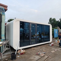 Maison préfabriquée mobile contemporaine Apple Cabin, structure en acier léger, anti-corrosion, module modulaire pour studio de jardin et boutique de détail