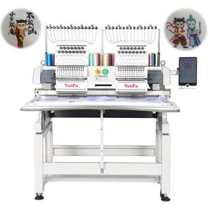 YunFu 2 cabezas 12-15 agujas máquina de bordado de camisetas automática <span class=keywords><strong>HSW</strong></span> Janome Dahao motor de engranaje Manual personalizado - Product Image 3