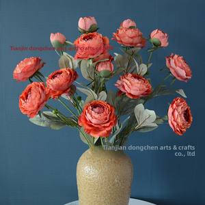 3 Pinturas Artísticas al Óleo de Peonías y <span class=keywords><strong>Rosas</strong></span> de Tallo Único, Decoración Floral Elegante de Estilo Europeo para el Hogar, Flores de Lujo Ligero Estilo Ins - Product Image 2