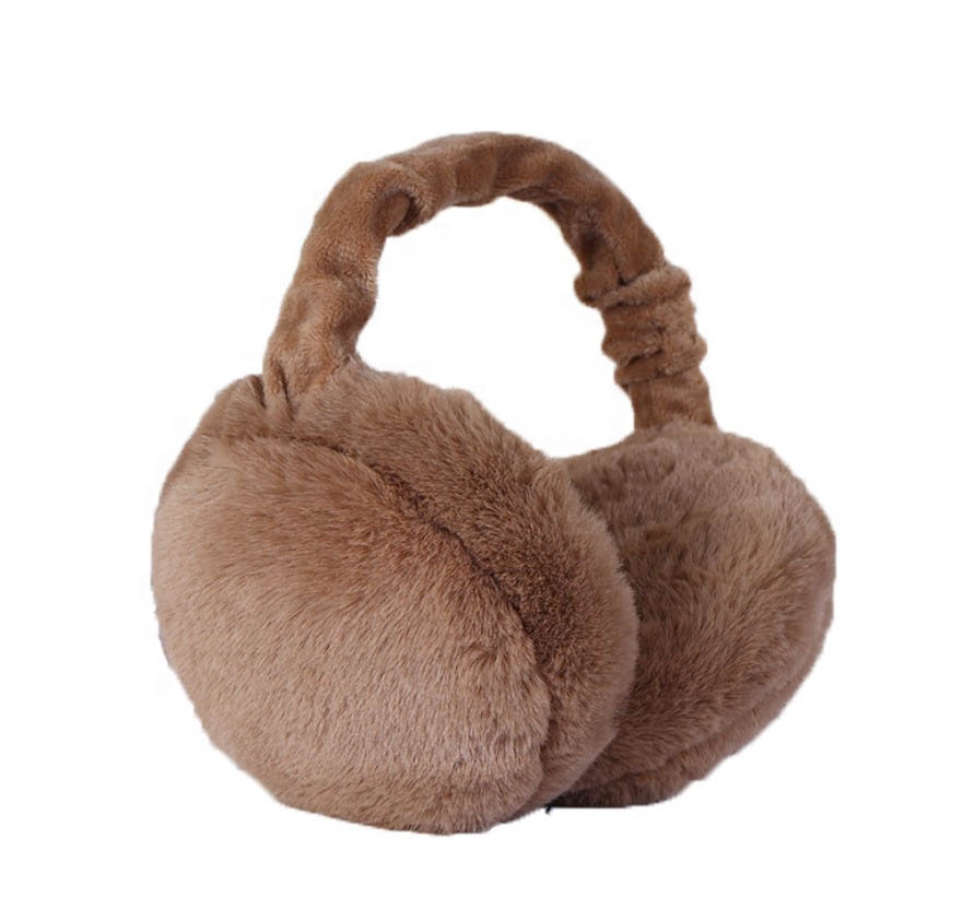 Детские складные наушники из мягкого искусственного меха для мальчиков и девочек