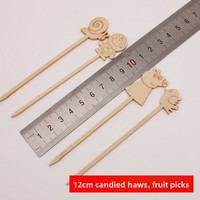 Brochettes à thème de dessins animés pour enfants, directement de l'usine, pour barbecue, viande, fruits, desserts, bâtonnets en bambou jetables