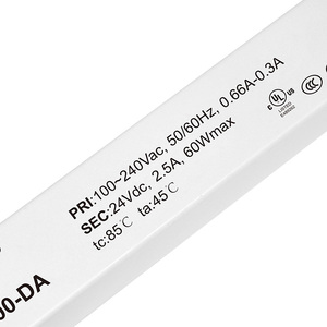Driver LED linéaire étanche DC24V AC-DC 60W pour intérieur, boîtier plastique, protection IP20, gradation 0-10V/PWM/<span class=keywords><strong>Dali</strong></span>, certifié CE - Product Image 4