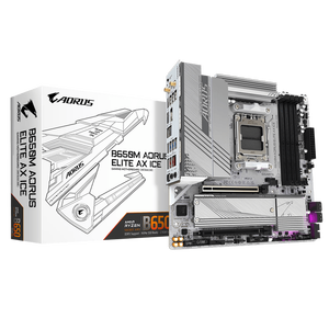 Nouvelle carte mère <span class=keywords><strong>B650M</strong></span> <span class=keywords><strong>AORUS</strong></span> <span class=keywords><strong>ELITE</strong></span> AX ICE White DDR5 AM5 M ATX, chipset AMD B650, double PCIe5.0, sans fil, pour jeux, pour GIGABYTE - Product Image 1
