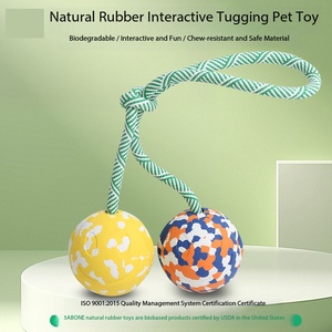 Juguete de Pelota de Doble Color para Perros, Juguete Resistente a Mordeduras, Pelota Interactiva para Jalar y Estirar, para Aliviar <span class=keywords><strong>el</strong></span> Aburrimiento - Product Image 4