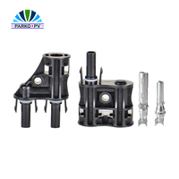 Connecteurs solaires Parko-PV PK15-JT110 en laiton massif, ronds, en forme de T, IP68, mâle-femelle, 1500V DC, 50A, lot de 2 (2-en-1), pour système d'alimentation