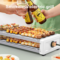 Barbecue électrique multifonctionnel sans fumée, design sur mesure, gril de cuisson double face pour brochettes de viande