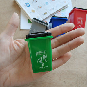 Mini lata de basura de bolsillo para clasificación de residuos, material didáctico para niños, juguetes de ciencia para educación temprana, formas geométricas, control manual - Product Image 2