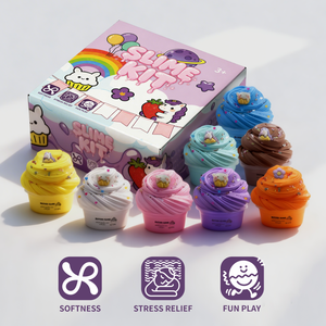 Rainbow Butter Slime Super Soft Non-Sticky Scented Stress Relief Sensory <b>Toy</b> for Kids - Product Image 4