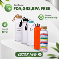 Bouteille d'eau sport personnalisée certifiée GRS, écologique, en RPET, 500 ml, 750 ml, 1000 ml, pour soda, jus, boissons, avec couleur personnalisée