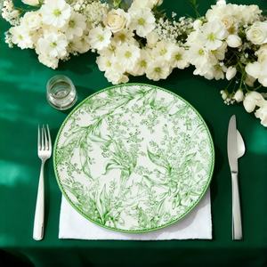 Juego de Vajilla de Cerámica con Diseño de Plantas Personalizado de Alta Calidad, Platos Base Ecológicos de Color Personalizado de 12 Pulgadas para Restaurante - Product Image 2